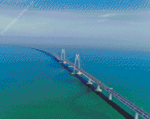 Sea Bridge Hong Kong Zhuhai Macau Diamond Painting