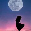 Silhouette Moon Girl Diamond Painting