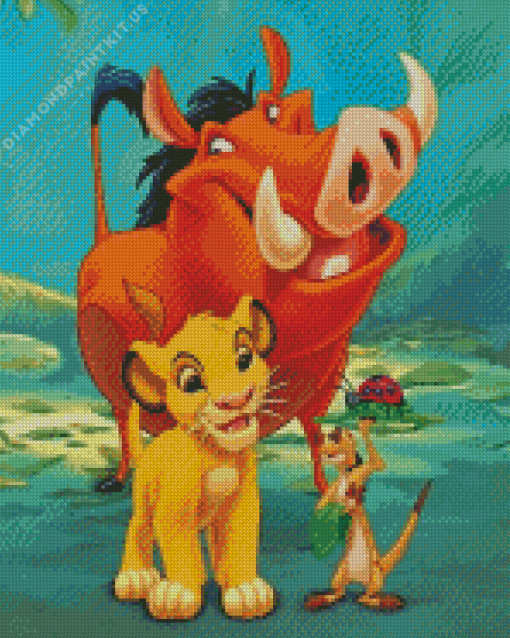 Simba Timon And Pumbaa Lion King Diamond Painting