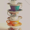 Stacked Tea Cups Diamond Painting