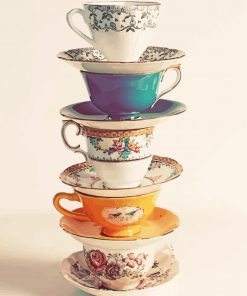 Stacked Tea Cups Diamond Painting