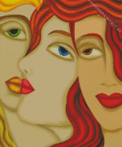 Three Women Faces Art Diamond Painting