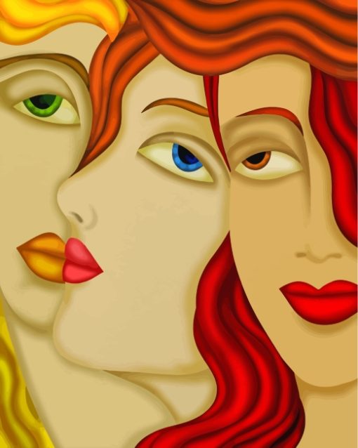 Three Women Faces Art Diamond Painting