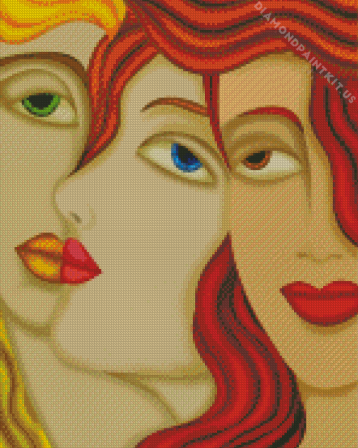 Three Women Faces Art Diamond Painting