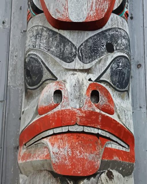 Totem Pole Haida Face Diamond Painting