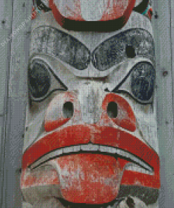 Totem Pole Haida Face Diamond Painting