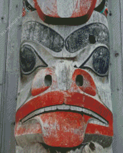 Totem Pole Haida Face Diamond Painting