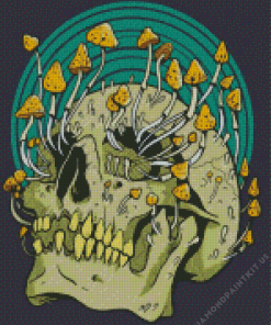 Trippy Mushroom Skull Diamond Painting