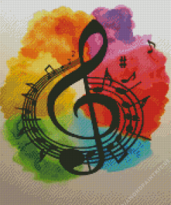 Watercolour Music Note Diamond Painting