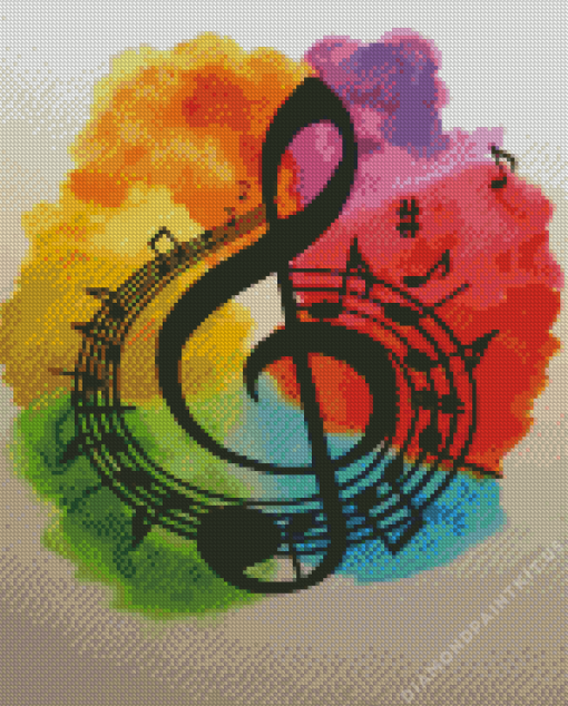 Watercolour Music Note Diamond Painting