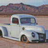 White 1940 Ford in Desert Diamond Painting