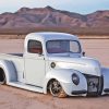 White 1940 Ford in Desert Diamond Painting