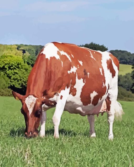 Red Ayrshire Cattle Diamond Painting