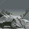 Black and White Lowrider Cars Diamond Painting