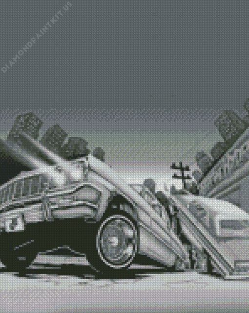 Black and White Lowrider Cars Diamond Painting