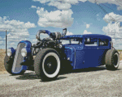 Blue Rat Rod Diamond Painting