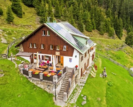 Cabin Refuge In Pitztal Valley Diamond Painting