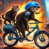 Cats On The Bike Diamond Painting