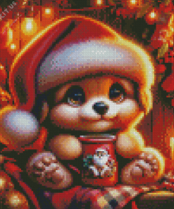 Christmas Puppy Art Diamond Painting