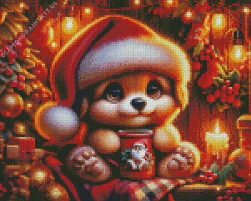 Christmas Puppy Art Diamond Painting