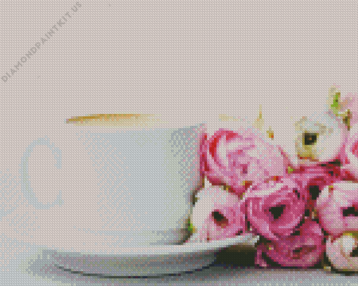 Coffee and Flowers Diamond Painting