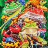 Colorful Pile Up Frogs Diamond Painting