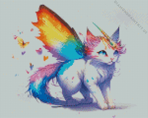 Colorful Unicorn Cat Diamond Painting