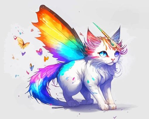 Colorful Unicorn Cat Diamond Painting