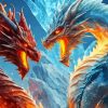 Fire and Ice Dragons Art Diamond Painting