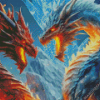 Fire and Ice Dragons Art Diamond Painting