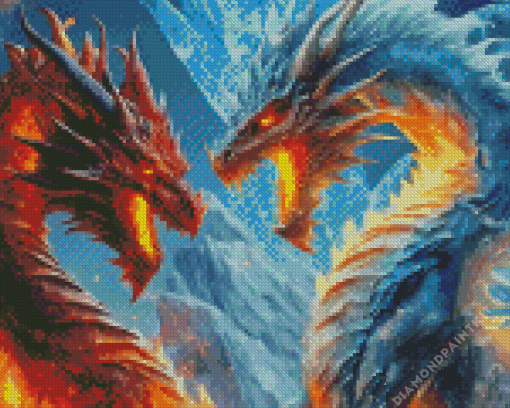 Fire and Ice Dragons Art Diamond Painting