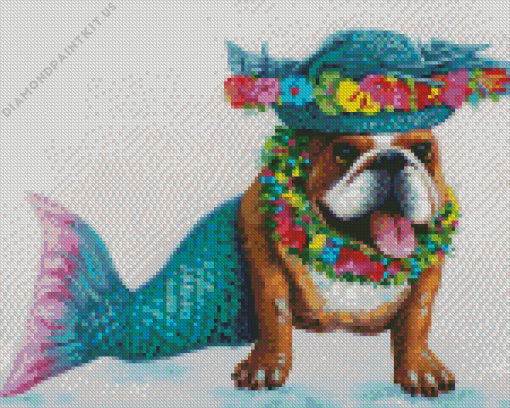 Funny Dog Mermaid Diamond Painting