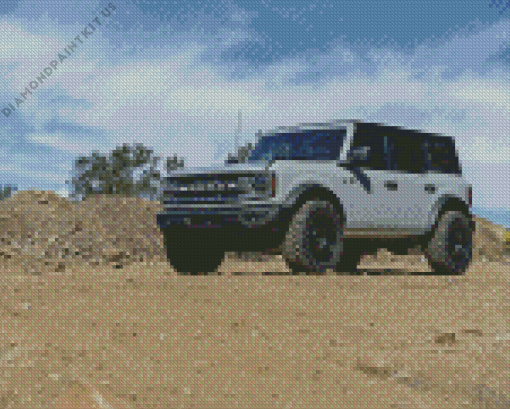 Grey Ford Bronco Car Diamond Painting