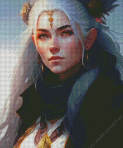 Grey Hair Girl Diamond Painting