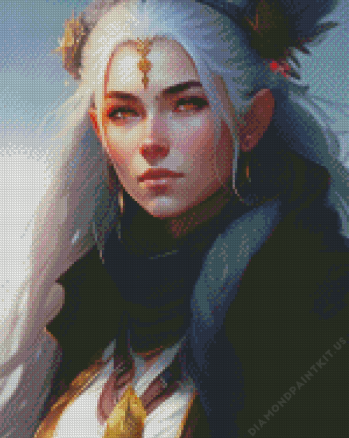 Grey Hair Girl Diamond Painting