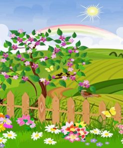 Illustration Spring Garden Diamond Painting