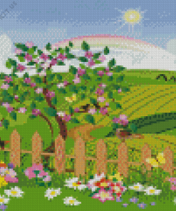 Illustration Spring Garden Diamond Painting