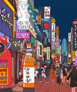 Illustration Korean Street Diamond Painting