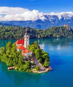 Lake Bled Slovenia Diamond Painting