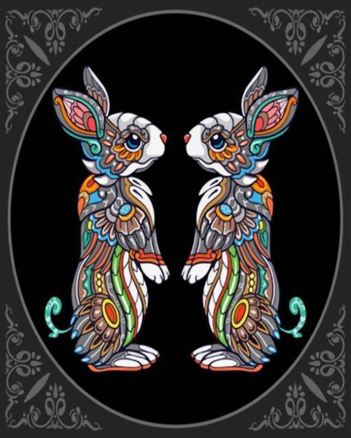 Mandala Rabbits Diamond Painting