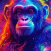 Colorful Neon Chimpanzee Diamond Painting