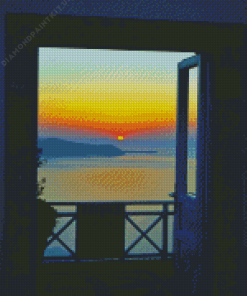 Open Door to Sea Sunset Diamond Painting