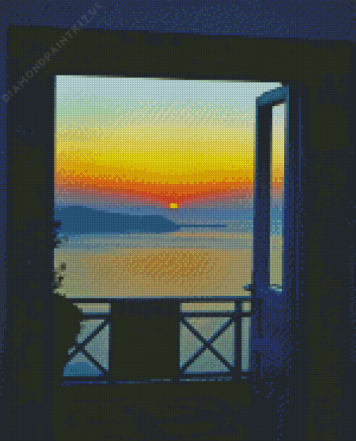 Open Door to Sea Sunset Diamond Painting