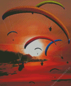 Paragliding Sunset Diamond Painting