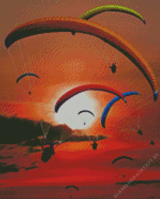 Paragliding Sunset Diamond Painting