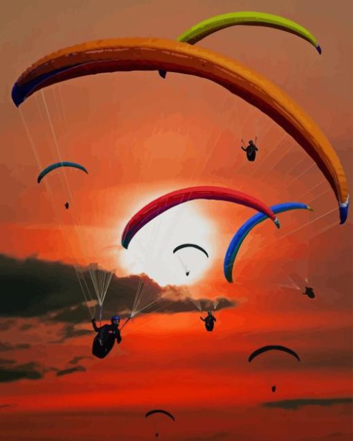 Paragliding Sunset Diamond Painting