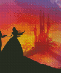 Prince And Cinderella Silhouette Diamond Painting