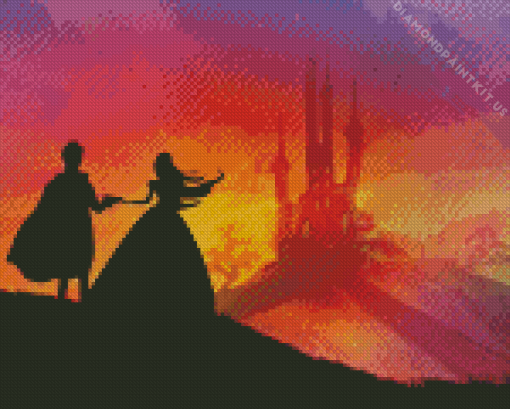 Prince And Cinderella Silhouette Diamond Painting