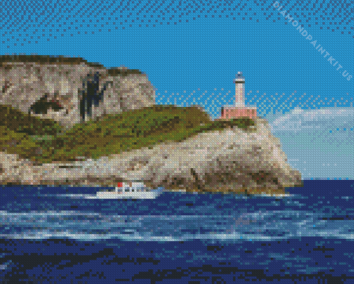 Punta Carena Lighthouse Italy Diamond Painting