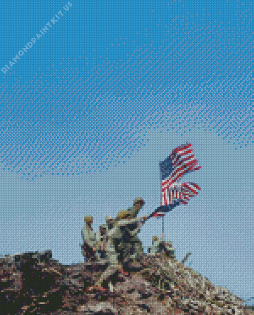 Raising The Flag Iwo Jima Diamond Painting